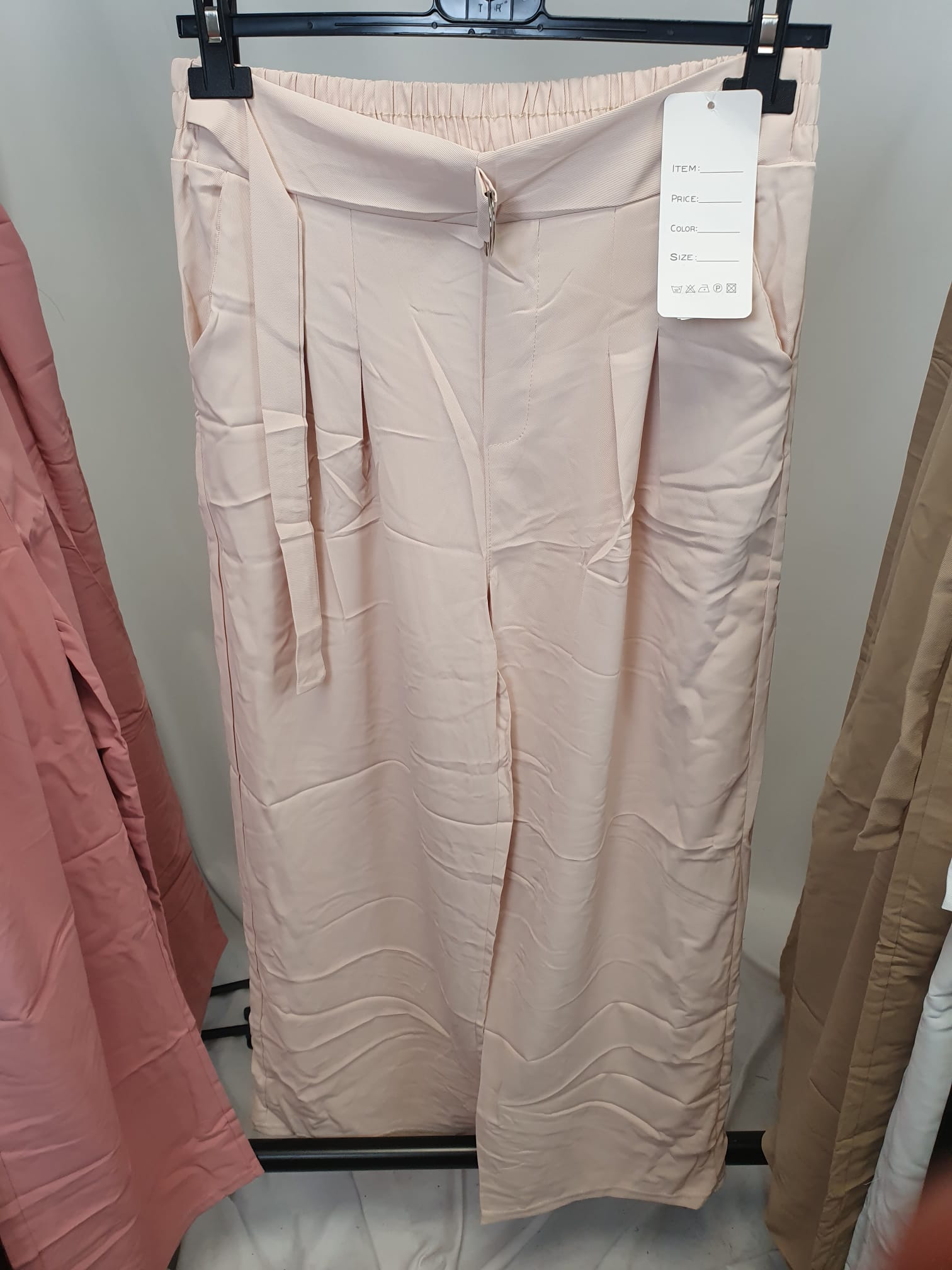 Belted Wide Leg Trousers - Relaxed Fit