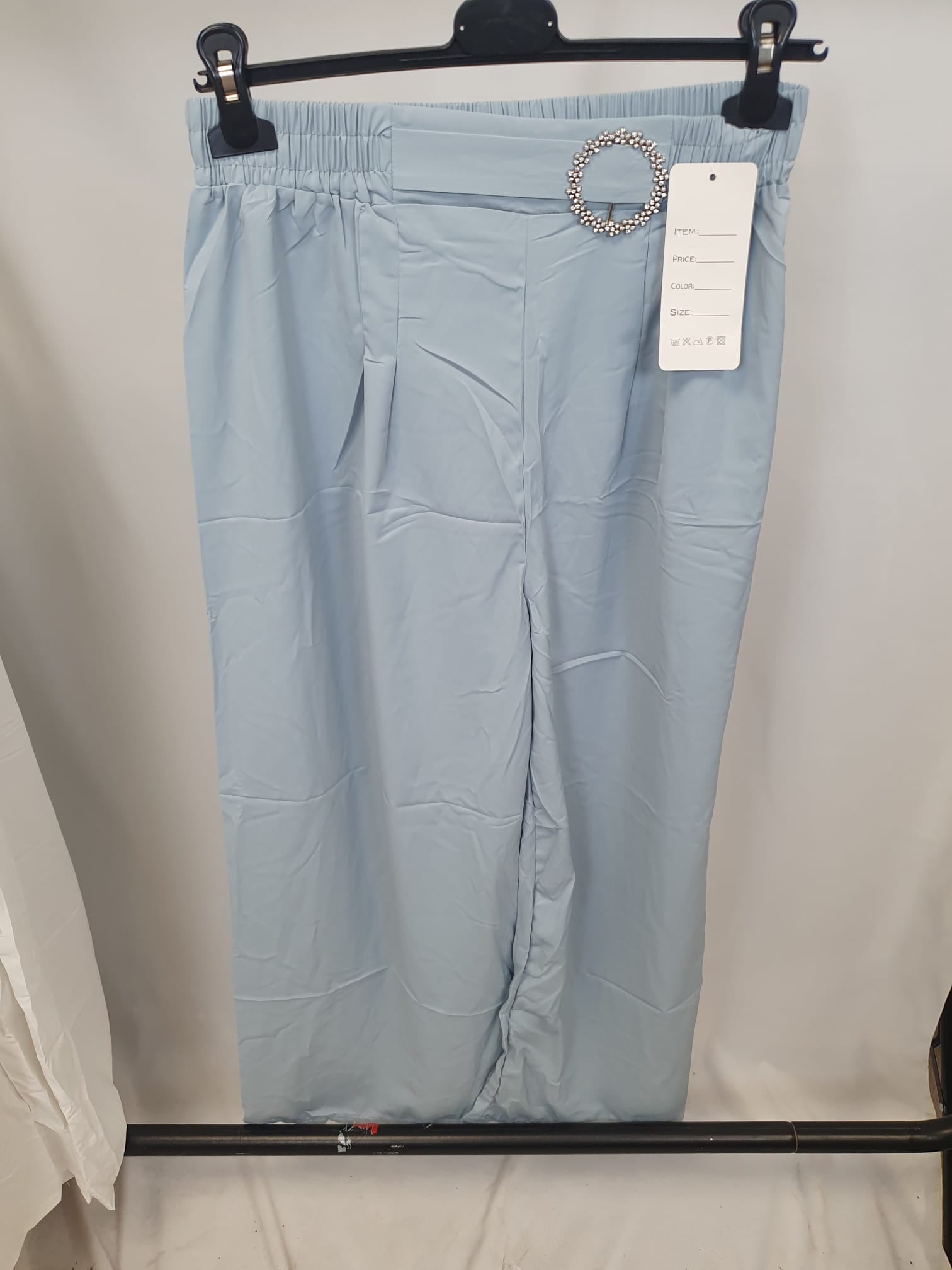 Buckle Detail Wide Leg Trousers - Relaxed Fit - Various Colours