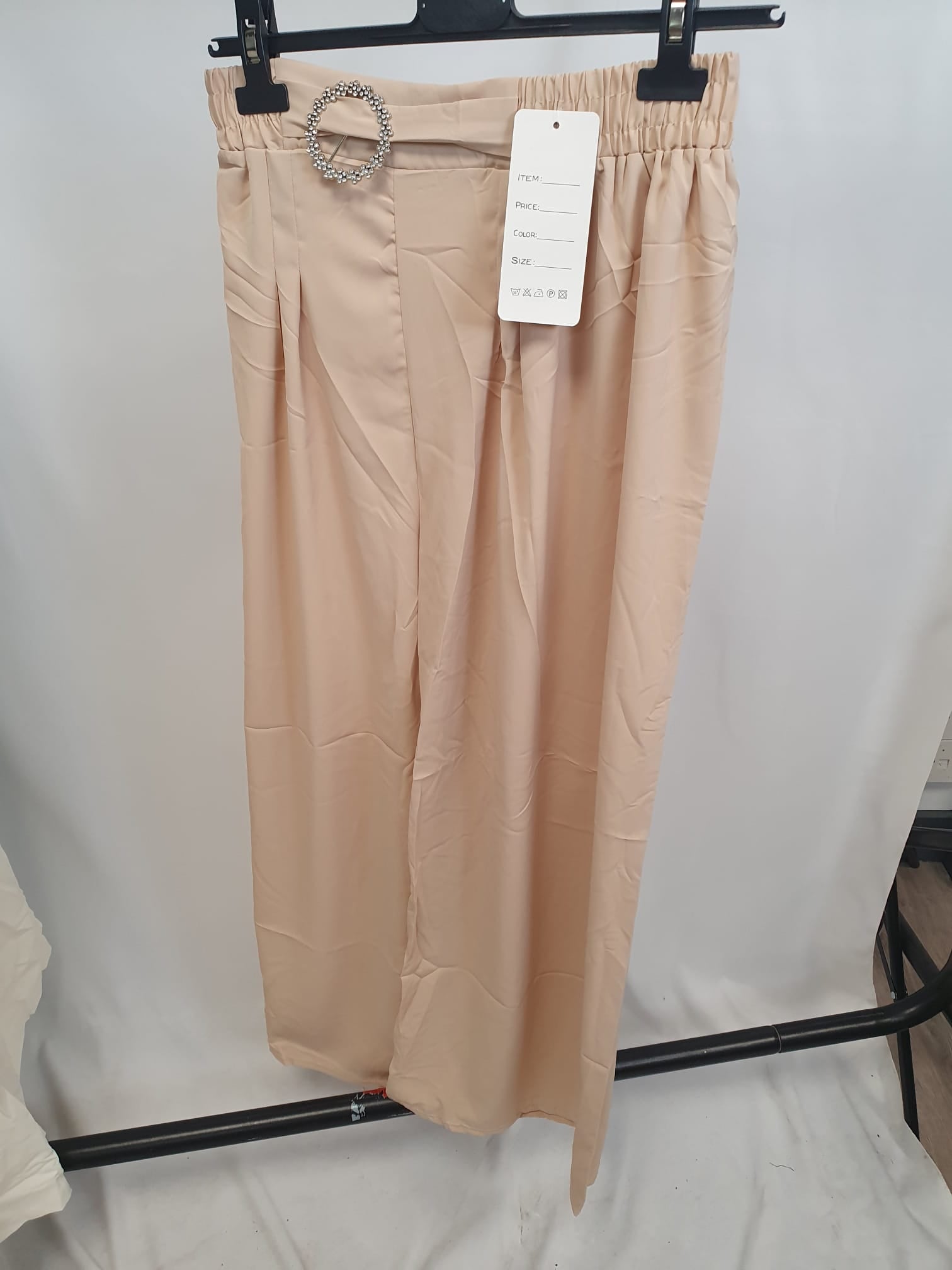 Buckle Detail Wide Leg Trousers - Relaxed Fit - Various Colours