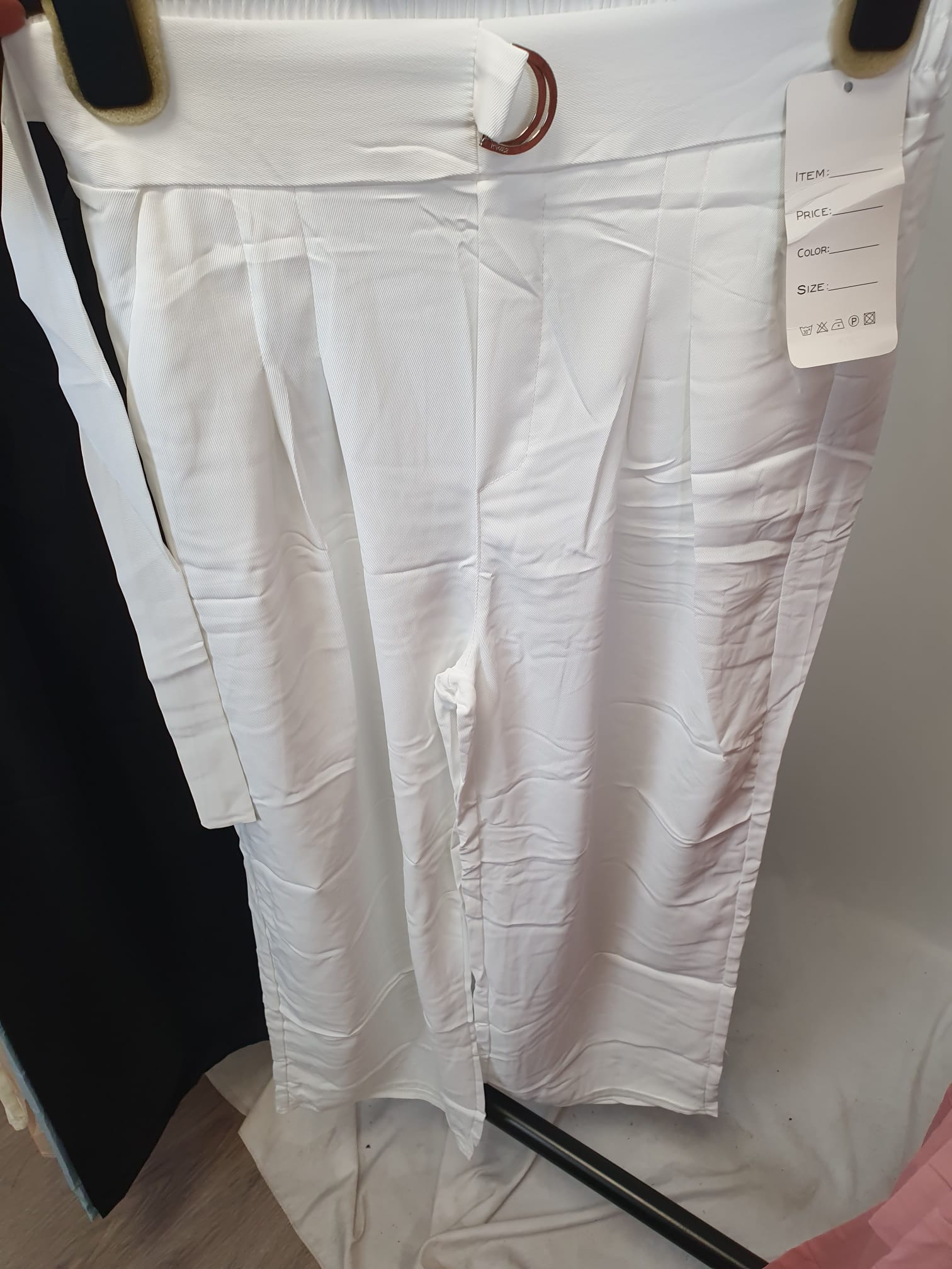 Belted Wide Leg Trousers - Relaxed Fit